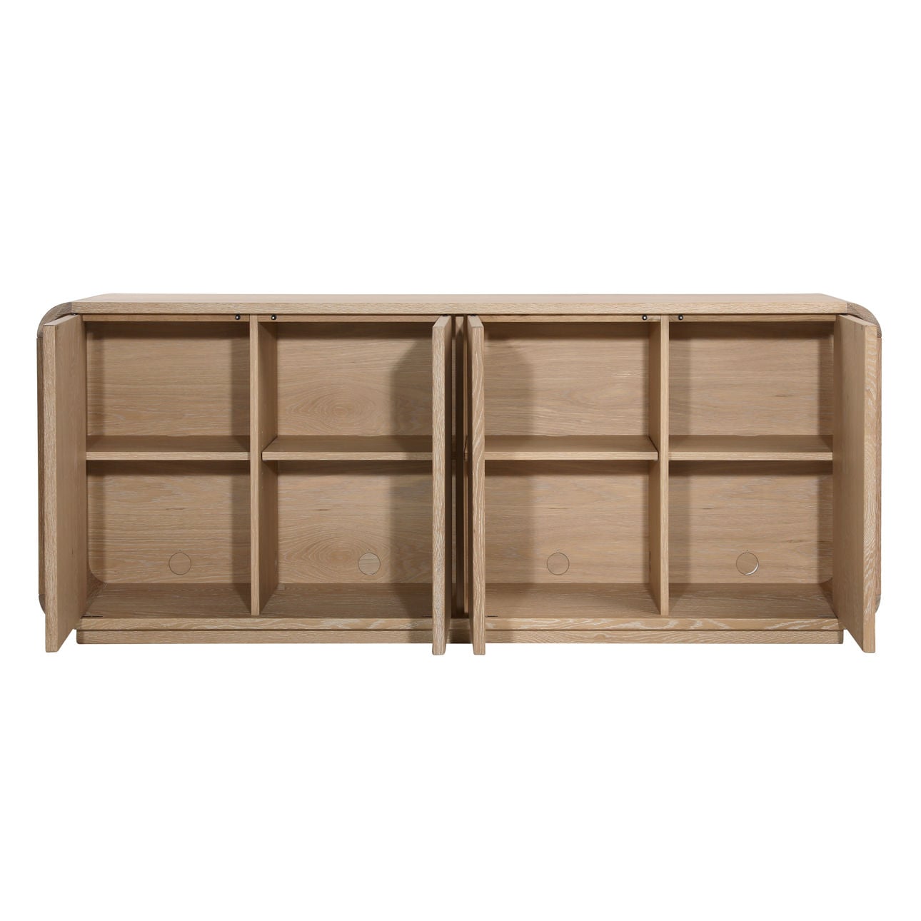 Natural Oak Wood and Oak Veneer Sideboard 75 in Wide