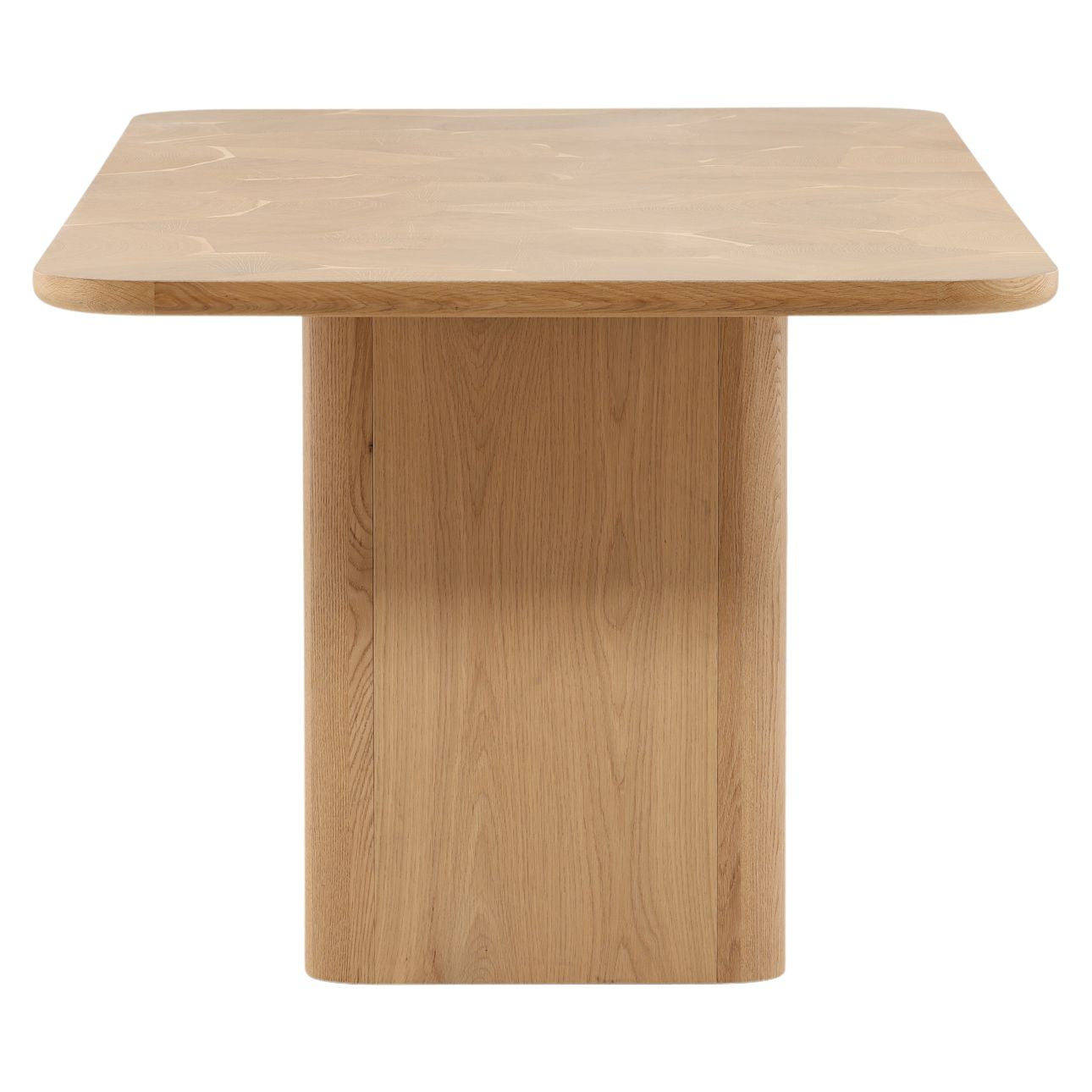 Light Natural Oak Wood and Oak Crown Veneer Table 84 in Wide