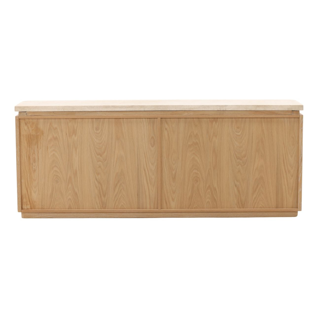Natural Wash and Cream Oak Wood, Oak Veneer and Marble Sideboard 79.5 in Wide