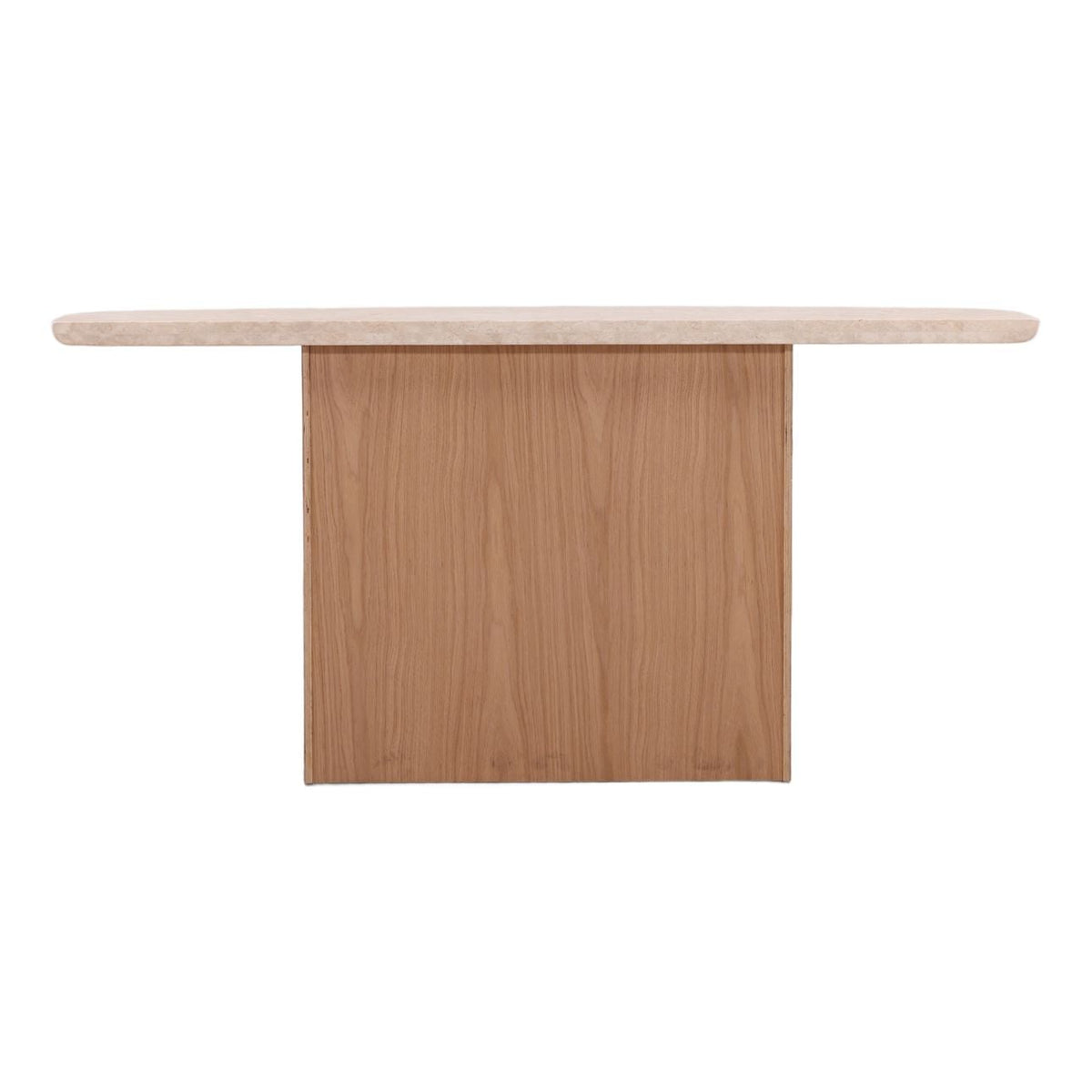 Elevated Old Oak Veneer and Marble Console Table