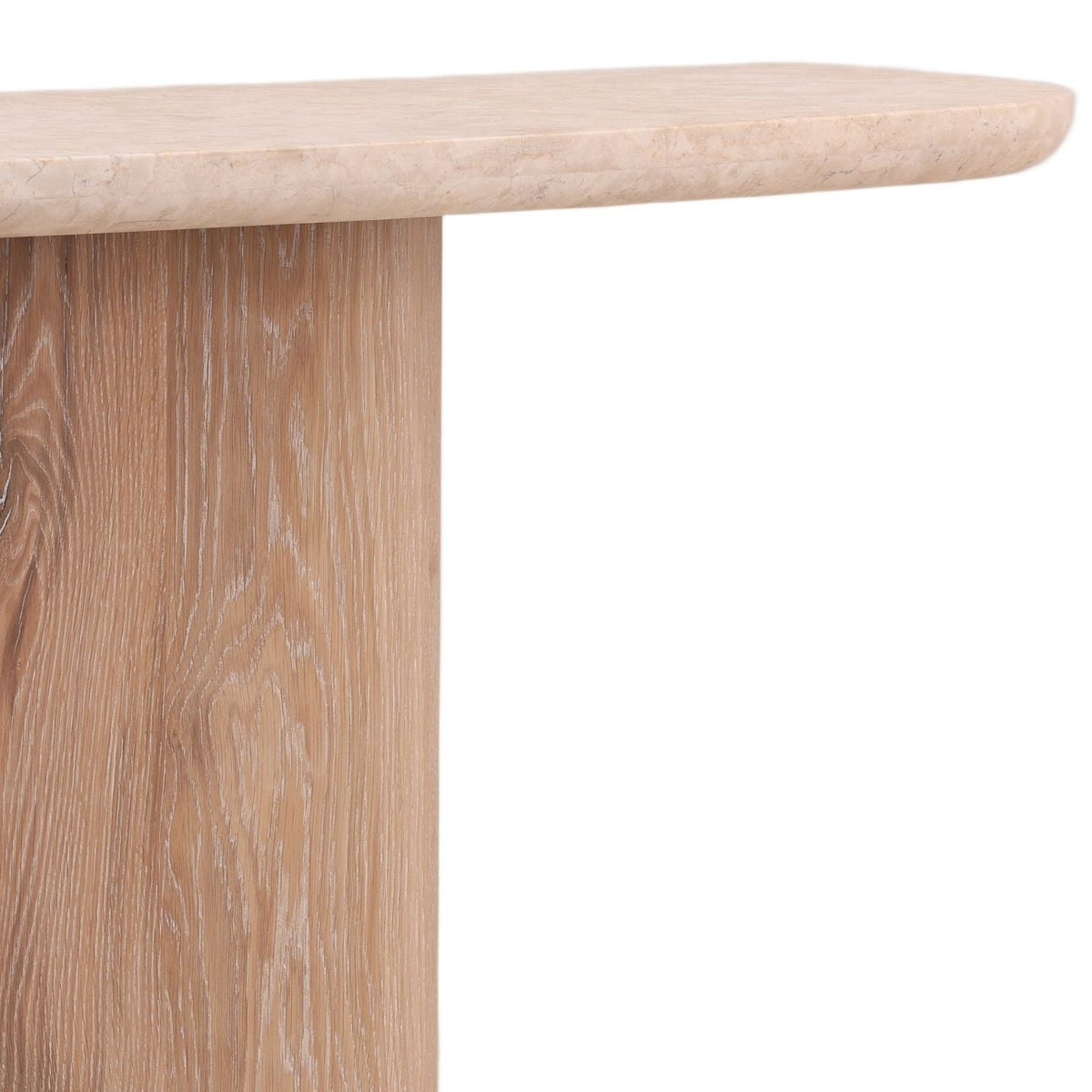 Elevated Old Oak Veneer and Marble Console Table