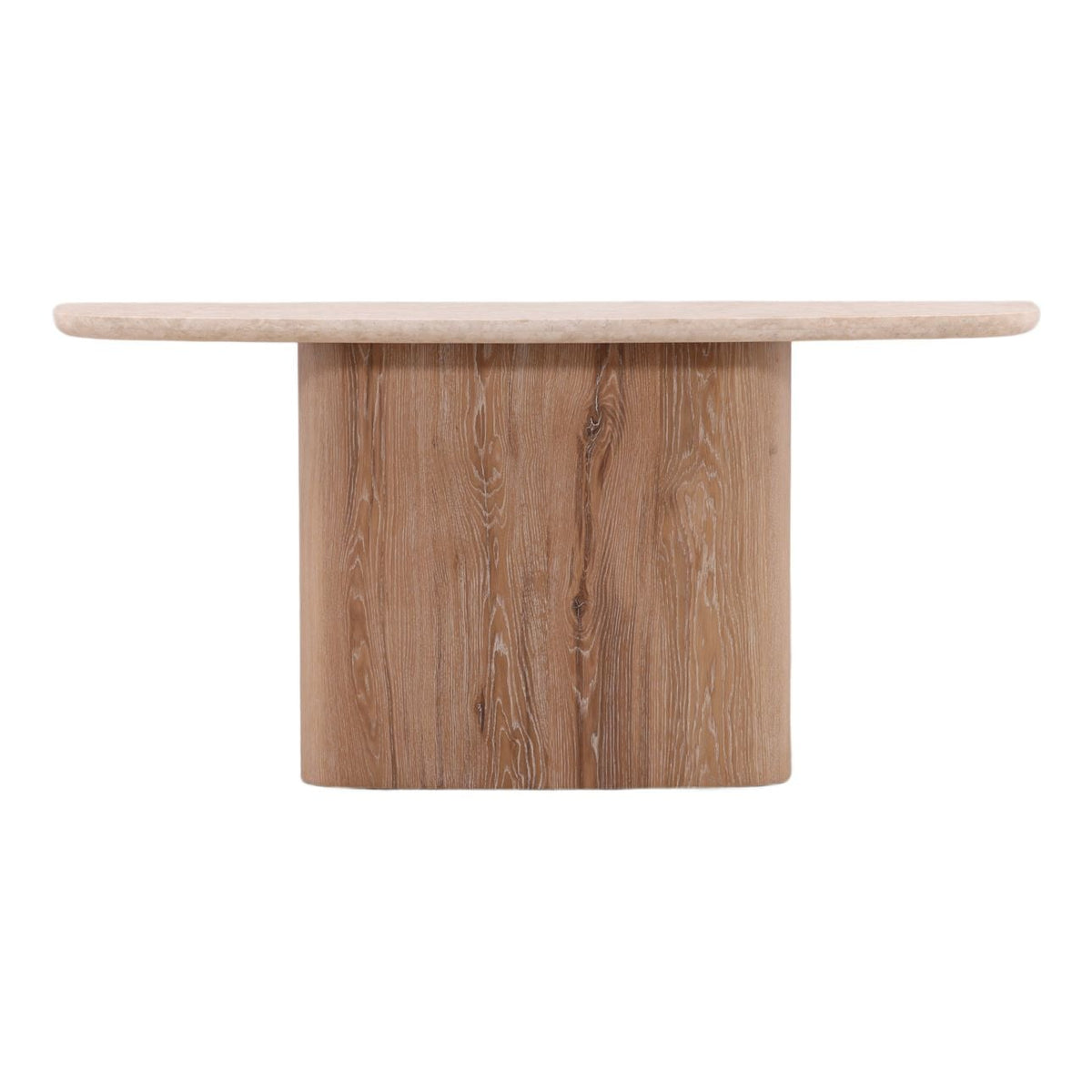 Elevated Old Oak Veneer and Marble Console Table