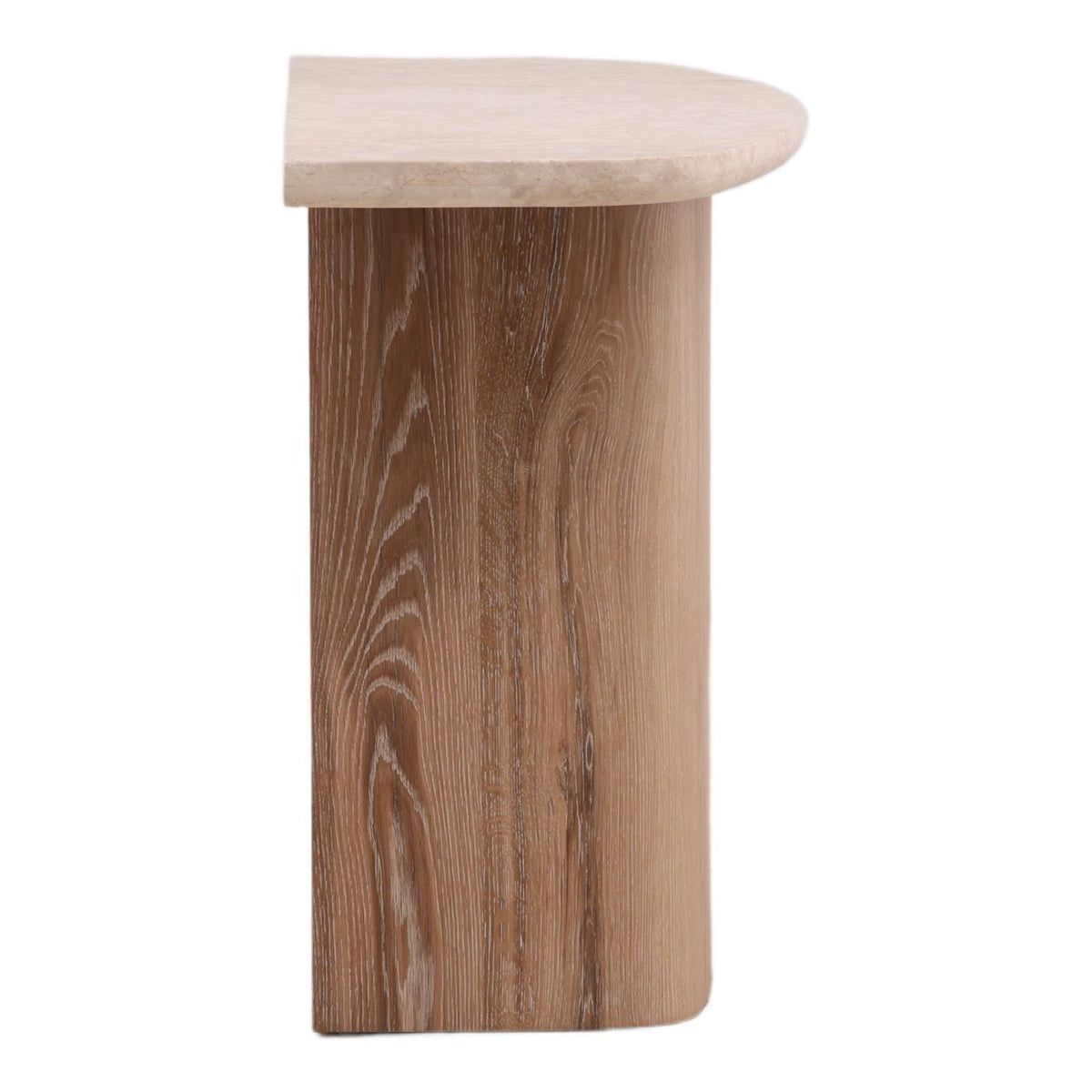 Elevated Old Oak Veneer and Marble Console Table