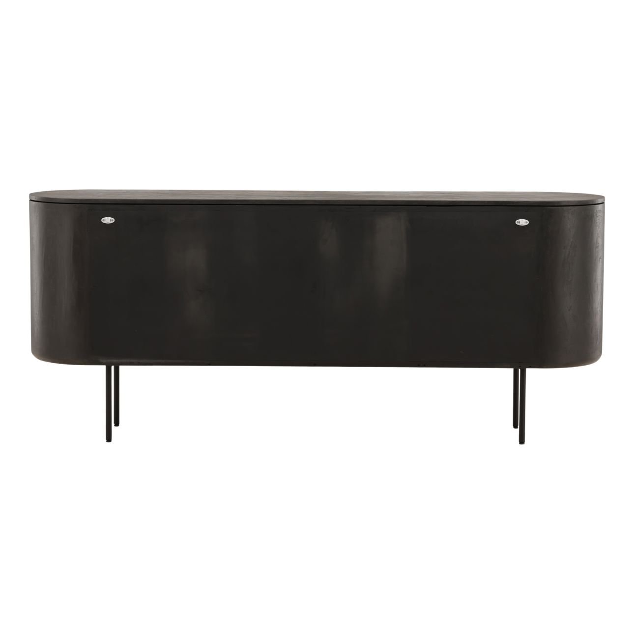 Black Micro Cement, Pine Wood and Metal Sideboard 78.5 in Wide