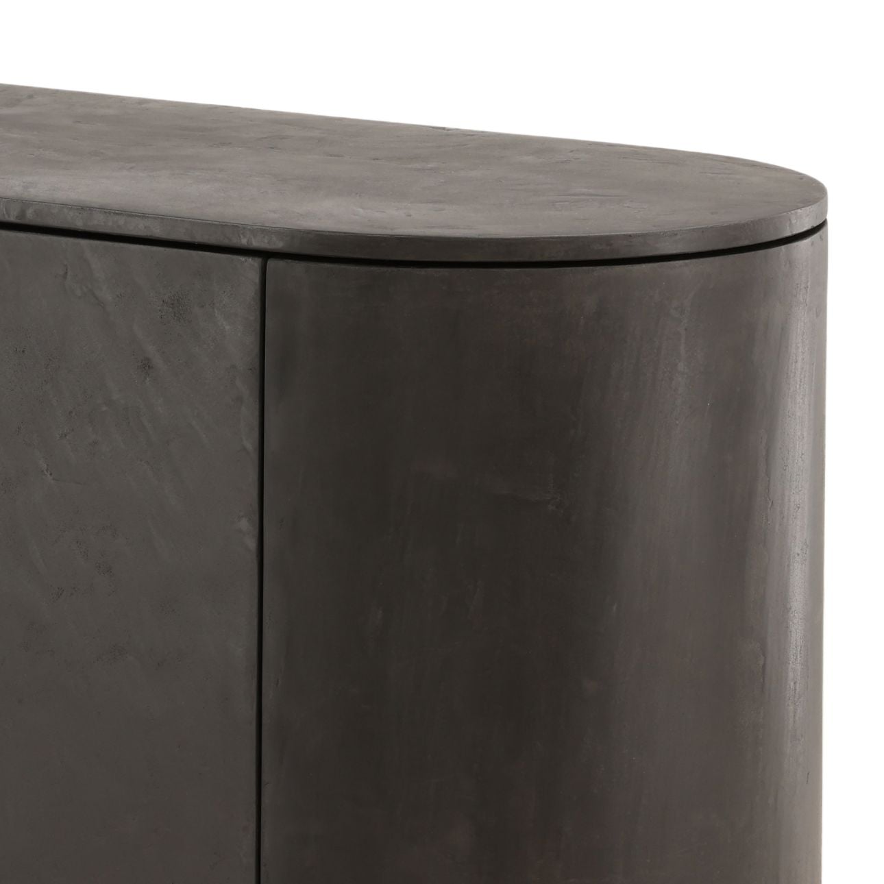 Black Micro Cement, Pine Wood and Metal Sideboard 78.5 in Wide
