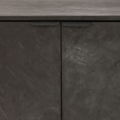 Black Micro Cement, Pine Wood and Metal Sideboard 78.5 in Wide