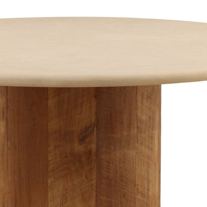 Modern Micro Cement and Teak Wood Dining Table
