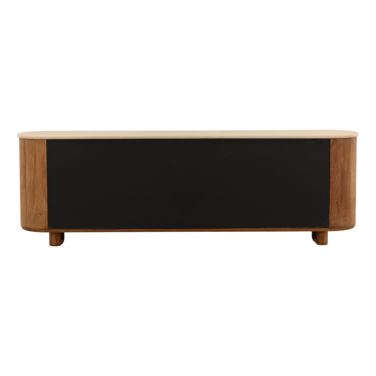 Sand and Brown Micro Cement and Teak Wood Sideboard 94 in Wide