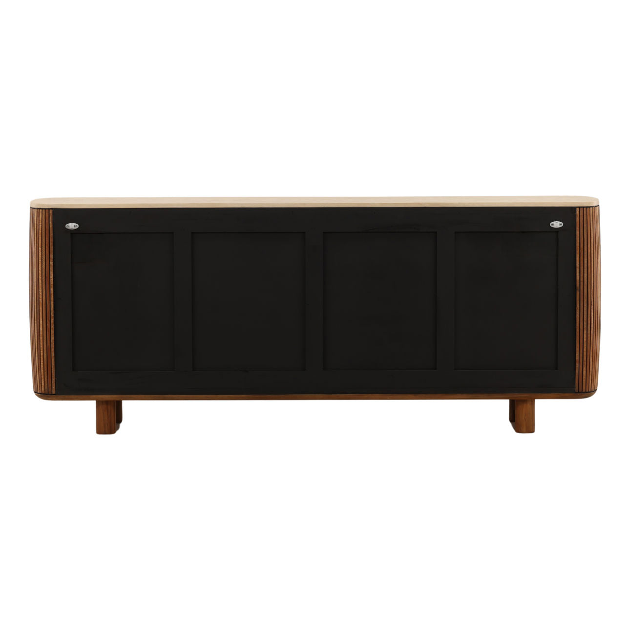Sand and Brown Micro Cement and Teak Wood Sideboard 78.5 in Wide