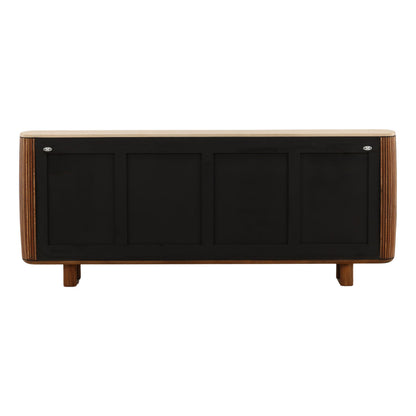 Sand and Brown Micro Cement and Teak Wood Sideboard 78.5 in Wide