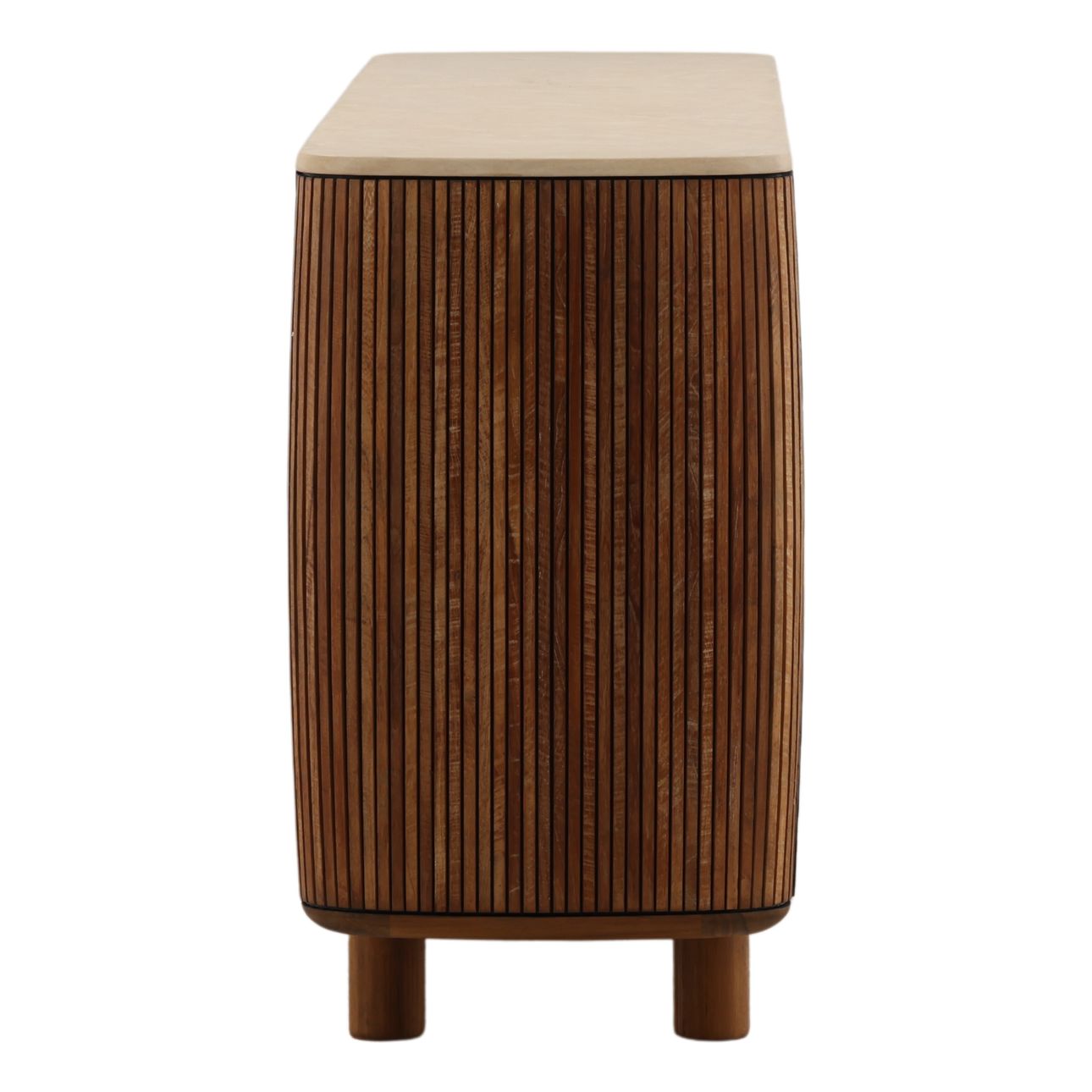 Sand and Brown Micro Cement and Teak Wood Sideboard 78.5 in Wide