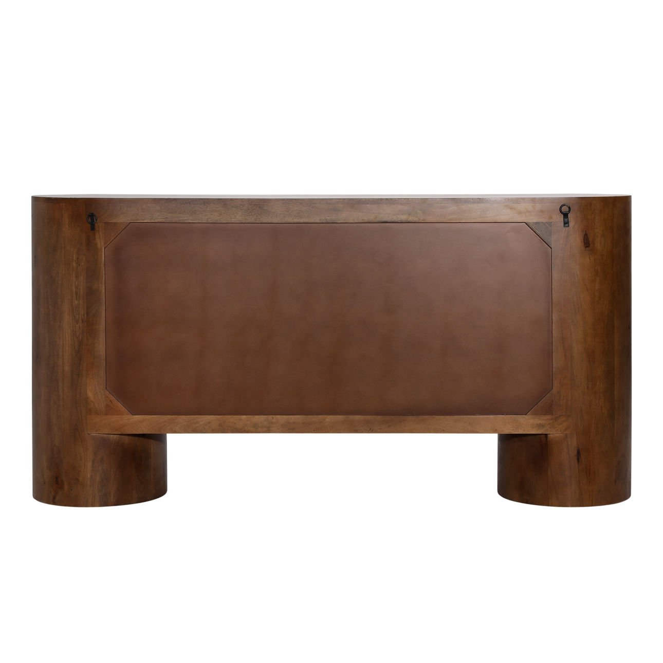 Medium Brown and Black Handles Mango Wood Sideboard 67 in Wide