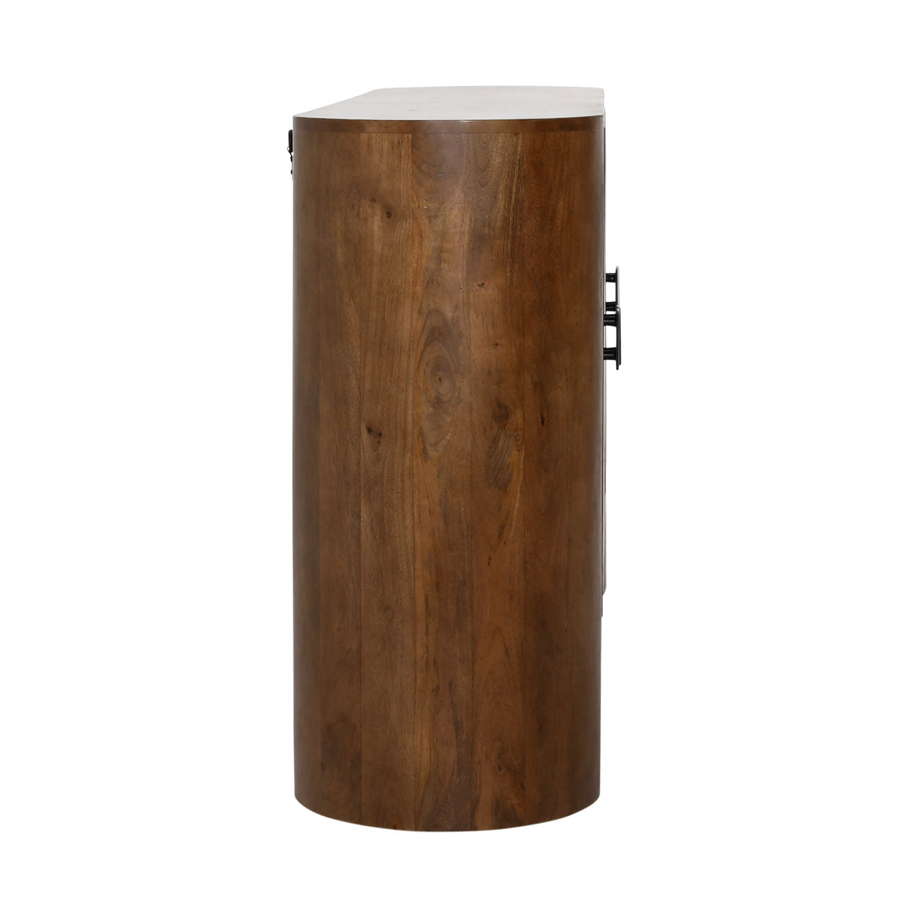 Medium Brown and Black Handles Mango Wood Sideboard 67 in Wide