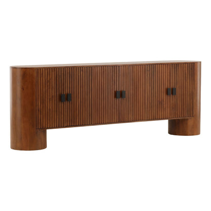 Medium Brown and Black Handles Mango Wood Sideboard 67 in Wide