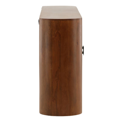 Medium Brown and Black Handles Mango Wood Sideboard 67 in Wide