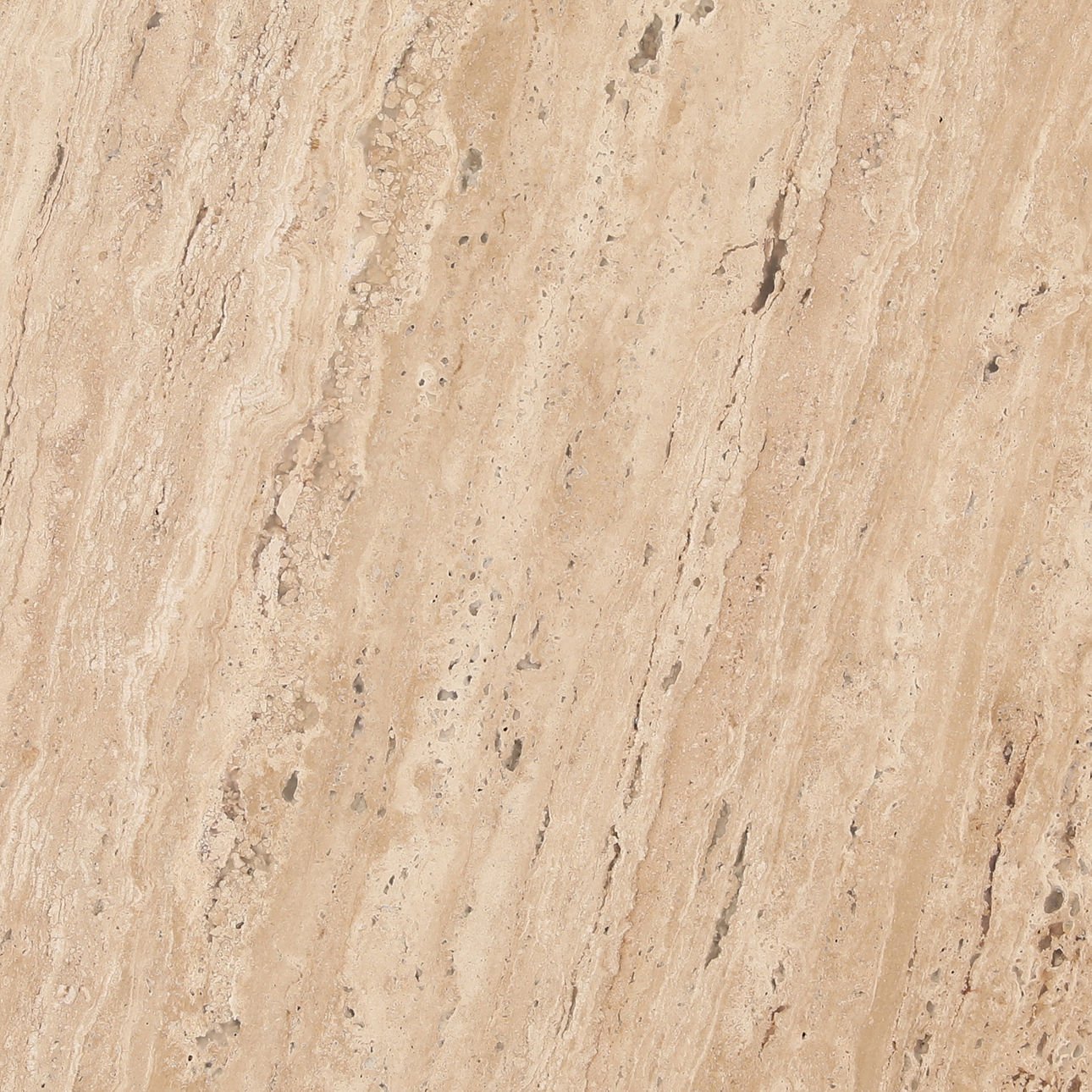 Natural and Medium Brown Travertine and Solid Hardwood Table 35 in Wide