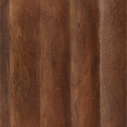 Natural and Medium Brown Travertine and Solid Hardwood Table 35 in Wide