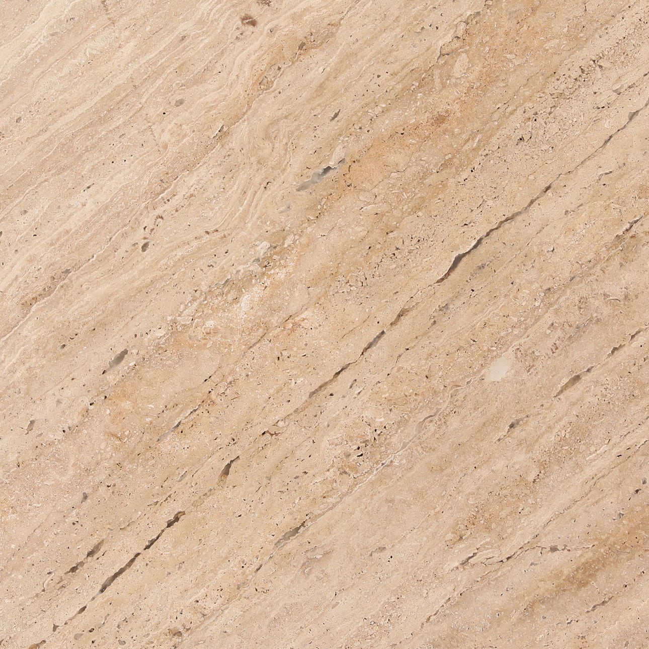 Natural and Medium Brown Travertine and Solid Hardwood Table 22.5 in Wide