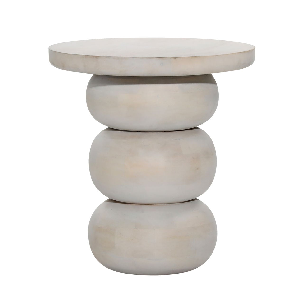 Whitewash Mango Wood Table 17 in Wide
