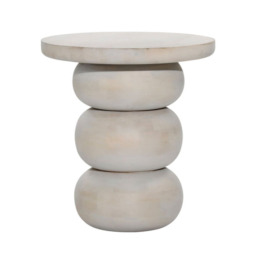 Whitewash Mango Wood Table 17 in Wide
