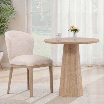 Natural Travertine Table 30 in Wide