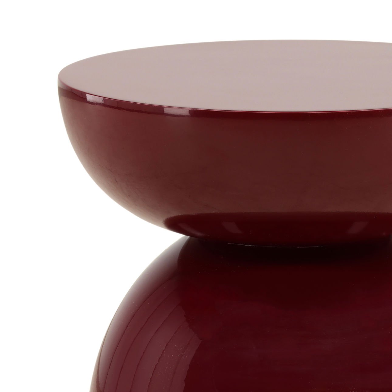 Burgundy High Gloss Wood Table 15 in Wide
