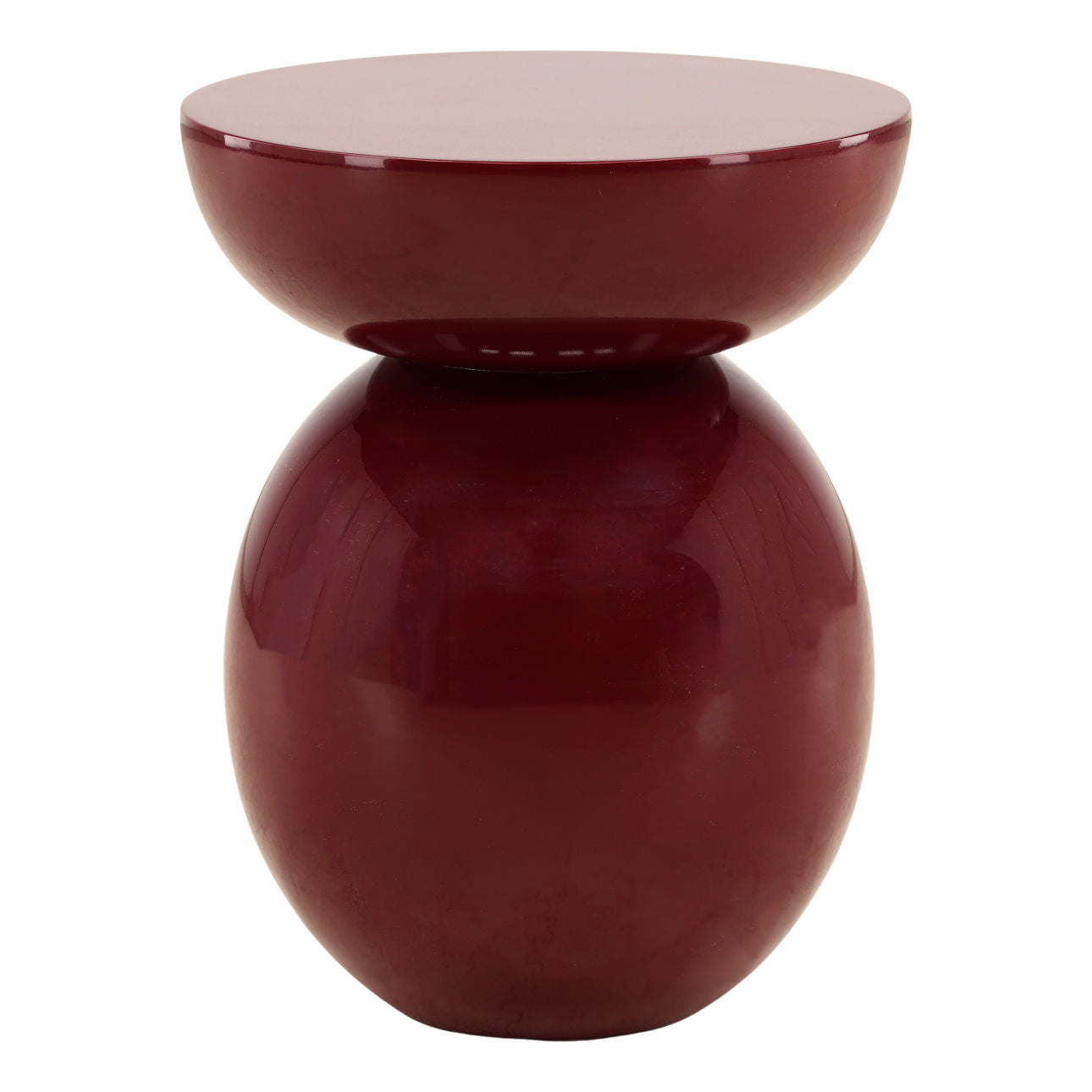 Burgundy High Gloss Wood Table 15 in Wide