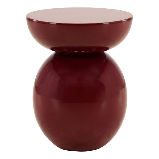 Burgundy High Gloss Wood Table 15 in Wide