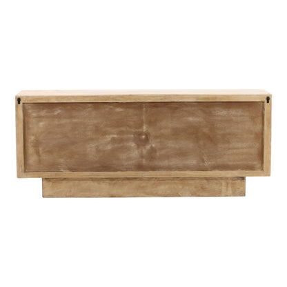 Light Natural Mango Wood Sideboard 78 in Wide