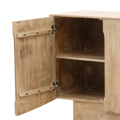 Light Natural Mango Wood Sideboard 78 in Wide