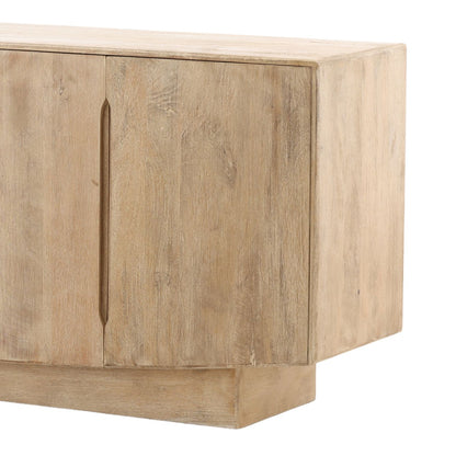 Light Natural Mango Wood Sideboard 78 in Wide