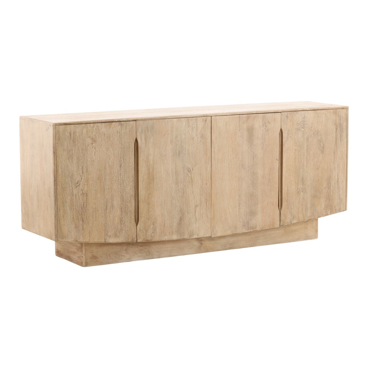 Light Natural Mango Wood Sideboard 78 in Wide