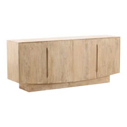 Light Natural Mango Wood Sideboard 78 in Wide