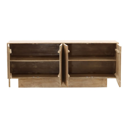Light Natural Mango Wood Sideboard 78 in Wide