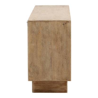 Light Natural Mango Wood Sideboard 78 in Wide