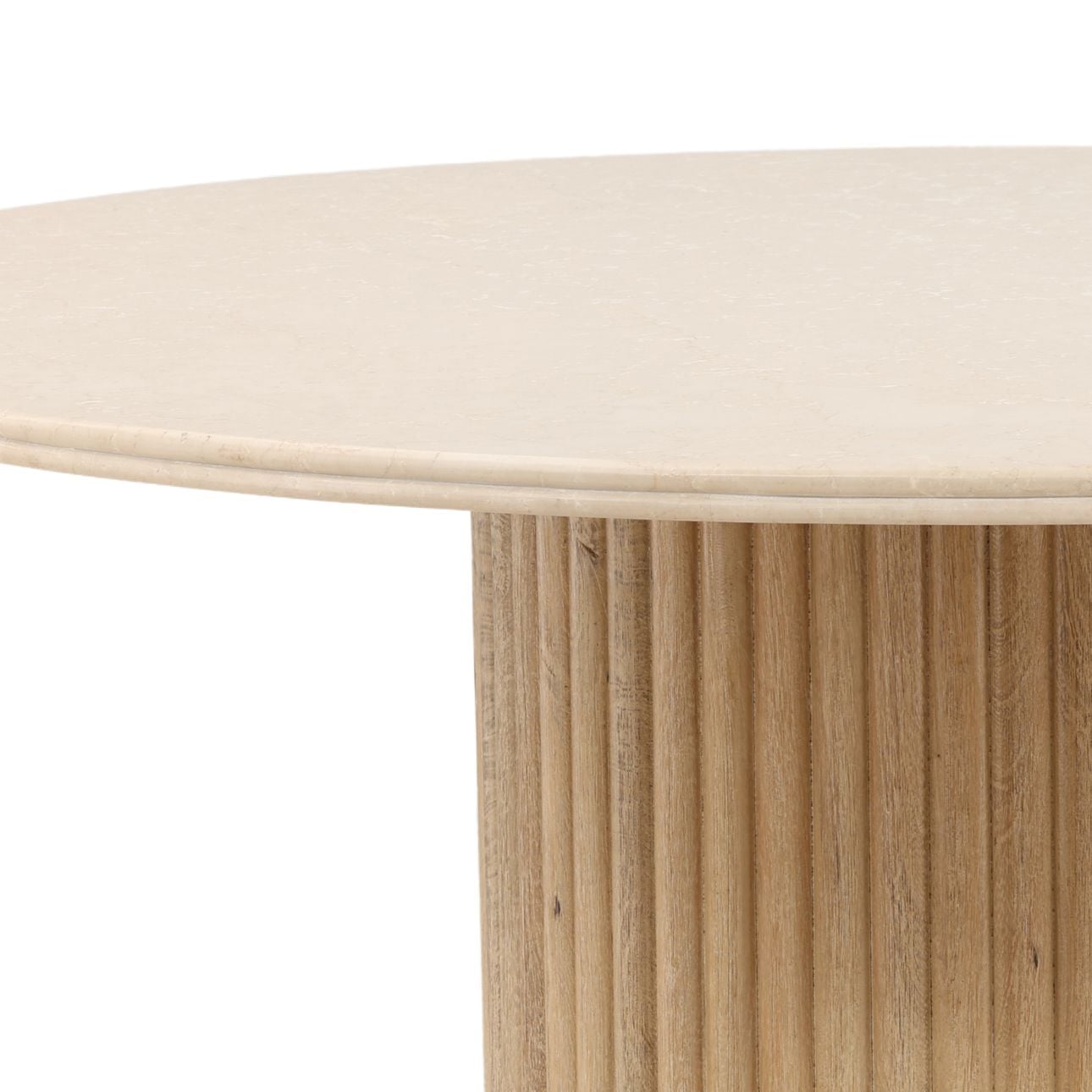 Light Natural Mango Wood and Botochino Stone Table 59 in Wide