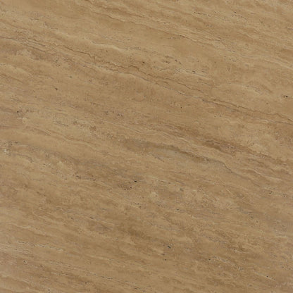 Light Natural Travertine and Mango Wood Table 47 in Wide