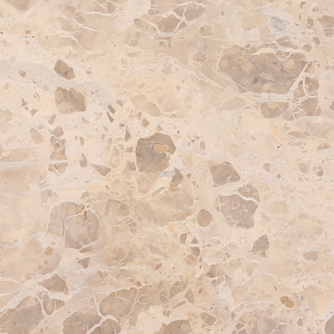 Beige and Natural Panther Marble and Mango Wood Table 44 in Wide