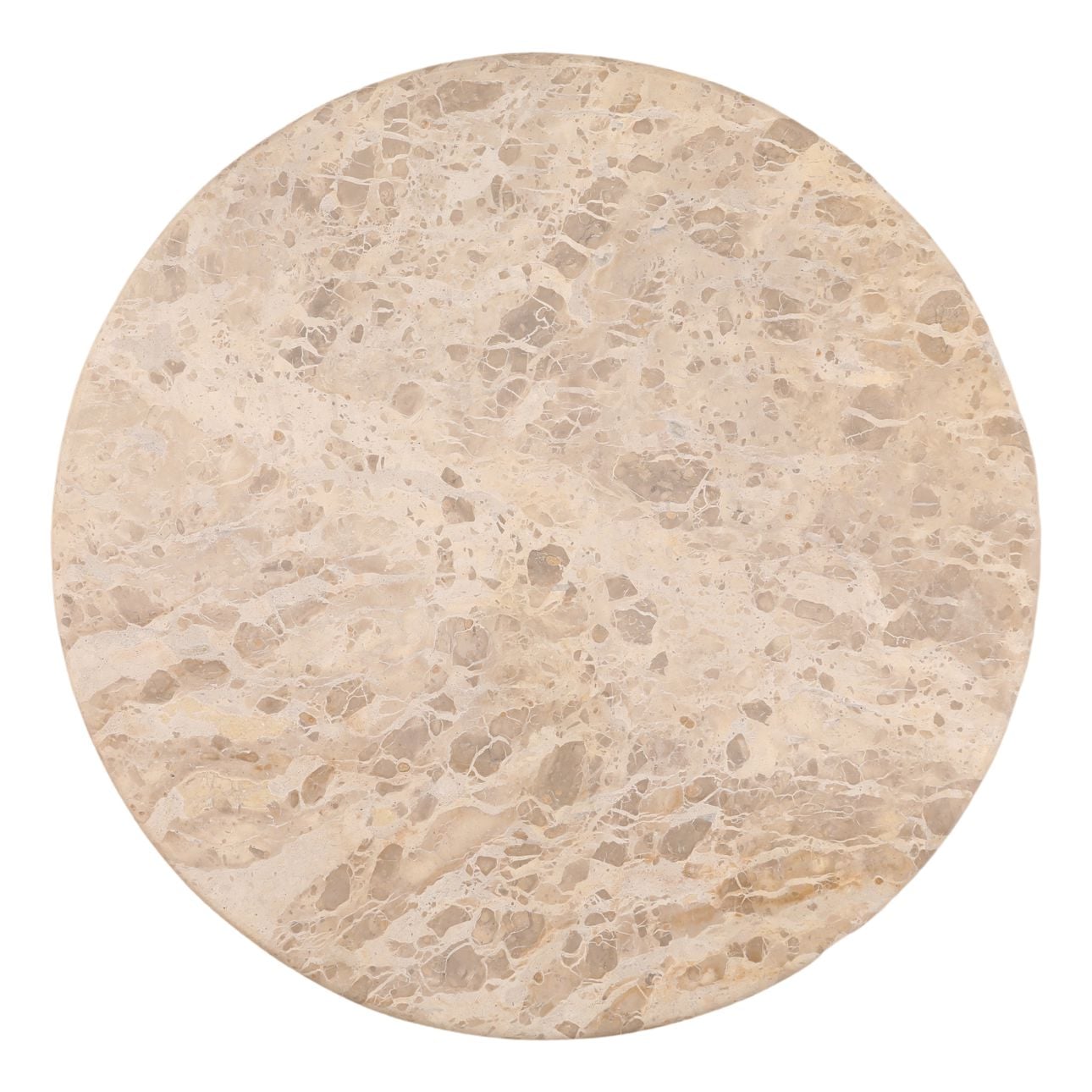 Beige and Natural Panther Marble and Mango Wood Table 44 in Wide