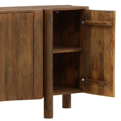 Dark Brown Mango Wood Sideboard 65 in Wide