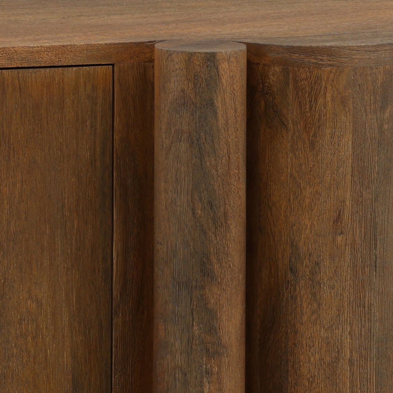 Dark Brown Mango Wood Sideboard 65 in Wide
