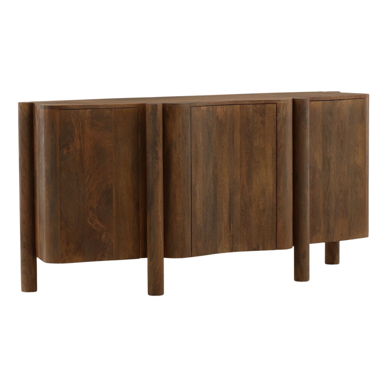 Dark Brown Mango Wood Sideboard 65 in Wide