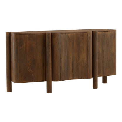 Dark Brown Mango Wood Sideboard 65 in Wide
