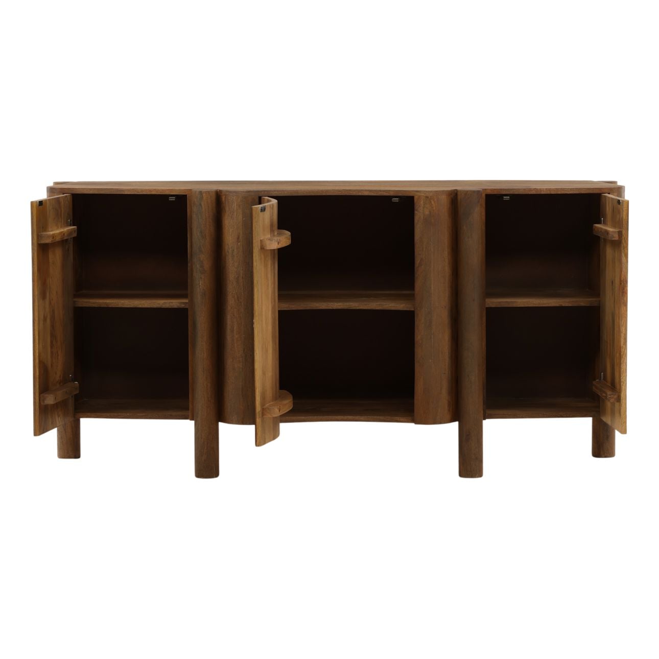 Dark Brown Mango Wood Sideboard 65 in Wide