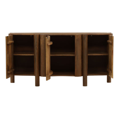 Dark Brown Mango Wood Sideboard 65 in Wide