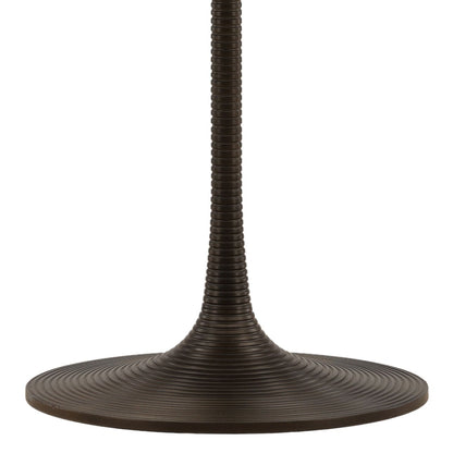 Brown and Black Bronze Bidasar Marble and Iron Table 30 in Wide