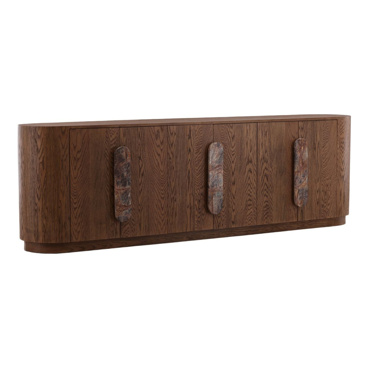 Elevated Bidasar Marble and Oak Veneer Cabinet