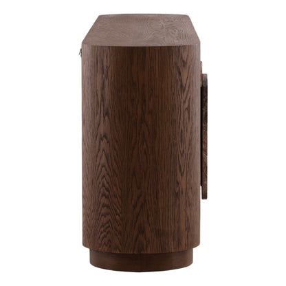 Elevated Bidasar Marble and Oak Veneer Cabinet