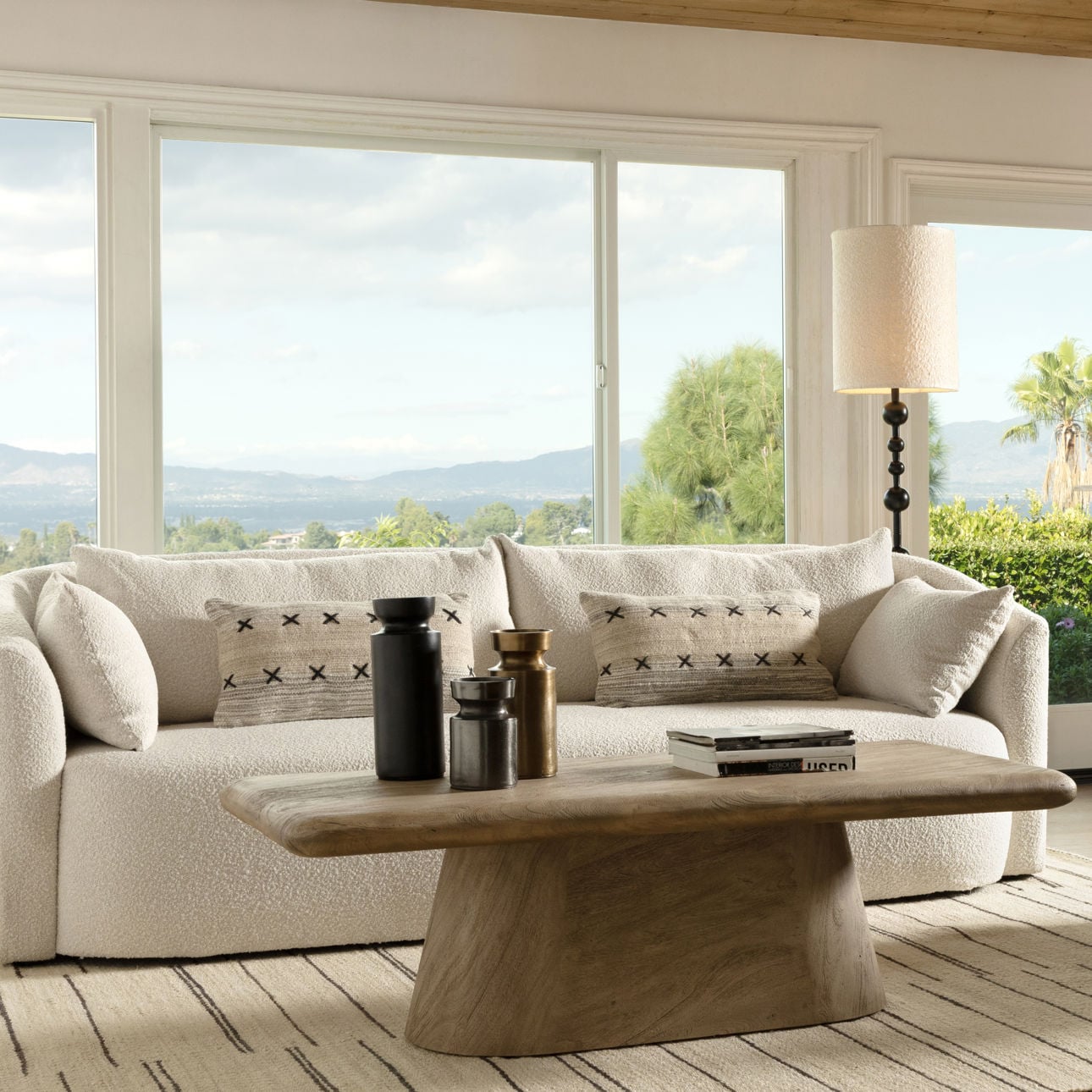 Weathered Natural Acacia Wood Table 58 in Wide