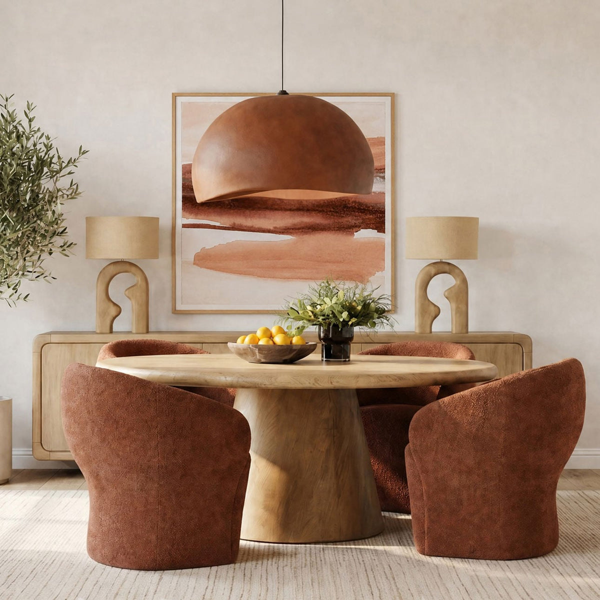 Elevated Acacia Wood Dining Table